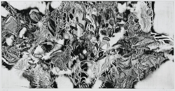 永井雅人銅版画作品 「Untitled」和のテイスト 限定作品 美品未