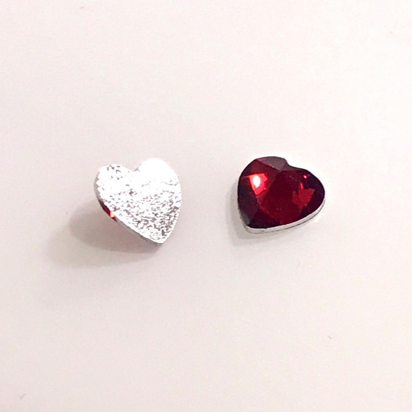 デコ パーツ 3D 立体 ハート ビーズ ネイルパーツ スタッズ クリア ピンク レッド 赤 3カラーセット(D136) 3枚目の画像