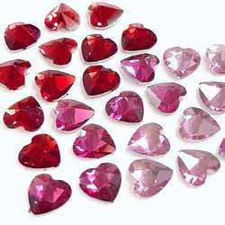 デコ パーツ 3D 立体 ハート ビーズ ネイルパーツ スタッズ クリア ピンク レッド 赤 3カラーセット(D136) 2枚目の画像