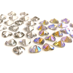 デコ パーツ 3D 立体 ハート ビーズ ネイルパーツ スタッズ クリア 透明 オーロラ 2カラー(D196) 2枚目の画像