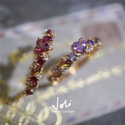 ハート クロワッサン 天然アルミニウムマグネシウムガーネット