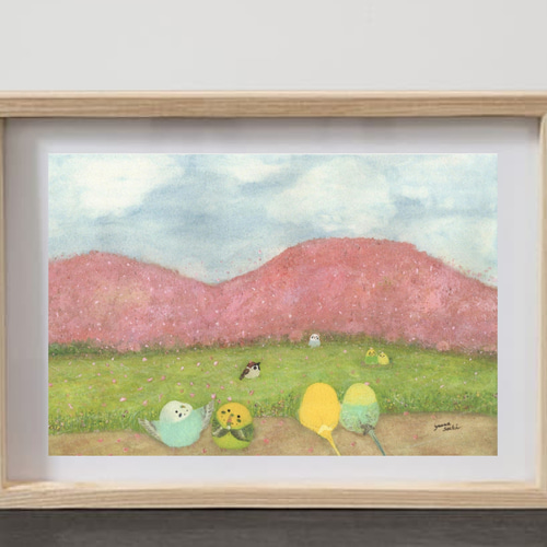 桜 絵画 月 花 和風 シルクスクリーン 版画 池上壮豊 「桜月・1