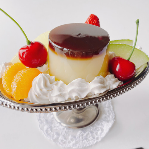 食品サンプル プリンアラモードのオブジェ リアルサイズ その他