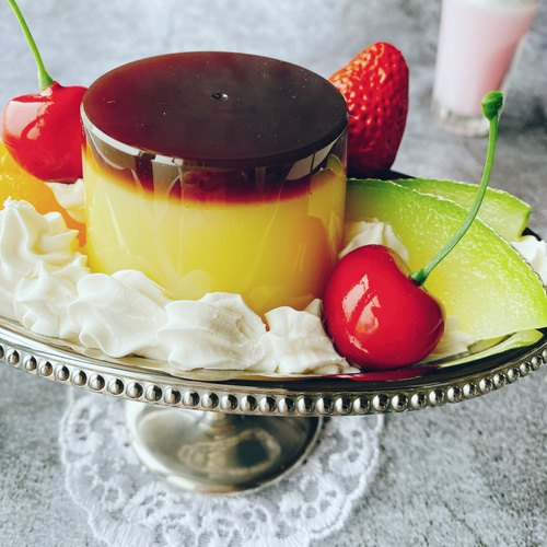 食品サンプル プリンアラモードのオブジェ リアルサイズ その他