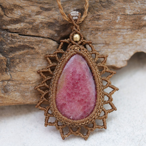 ロードナイト天然石マクラメネックレスmac370エスニックアジアン