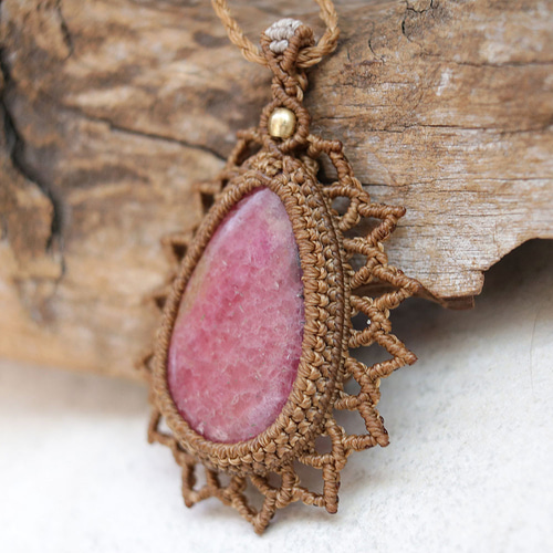 ロードナイト天然石マクラメネックレスmac370エスニックアジアン