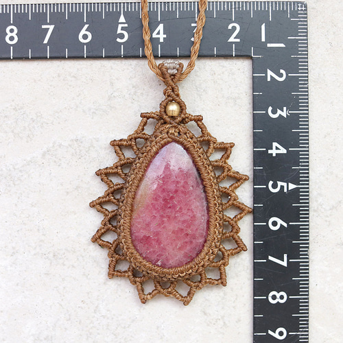 ロードナイト天然石マクラメネックレスmac370エスニックアジアン