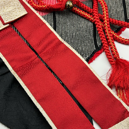 6749正絹総絞り帯揚げ＆重ね衿 帯締めセット 成人式 振袖 和装