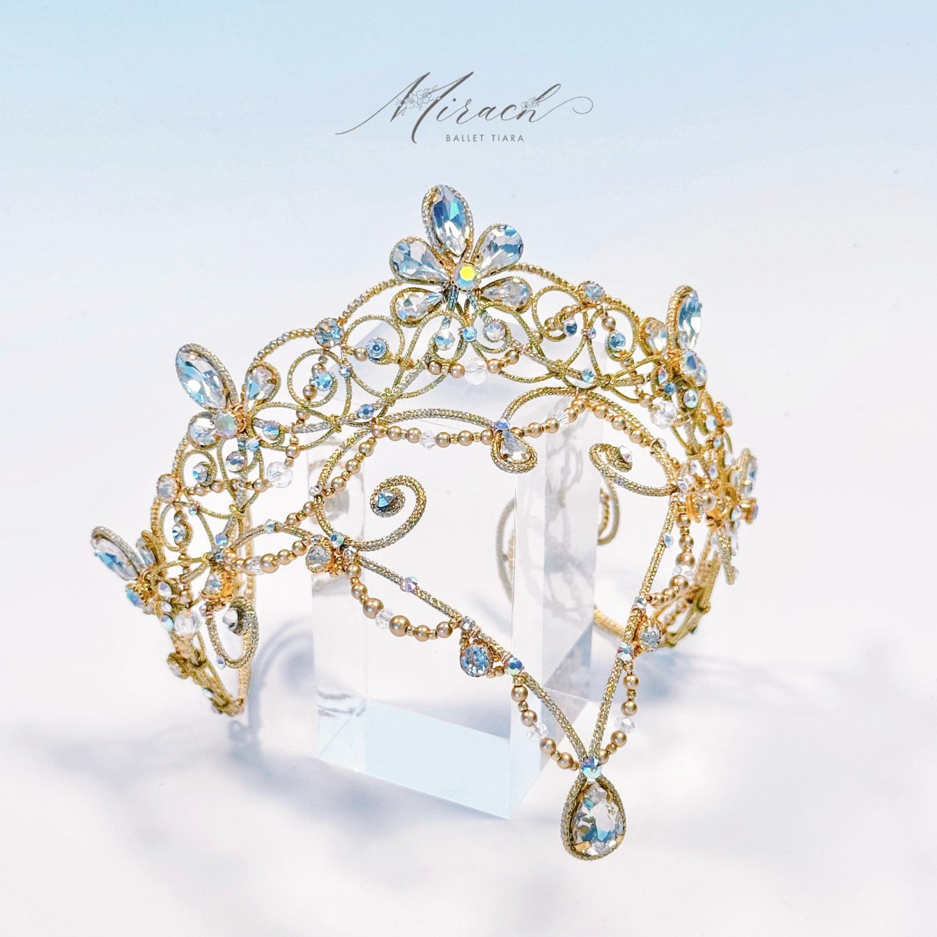 前飾り付コード&ビーズのカチューシャ型バレエティアラ（海賊・バヤデール）　※受注作品