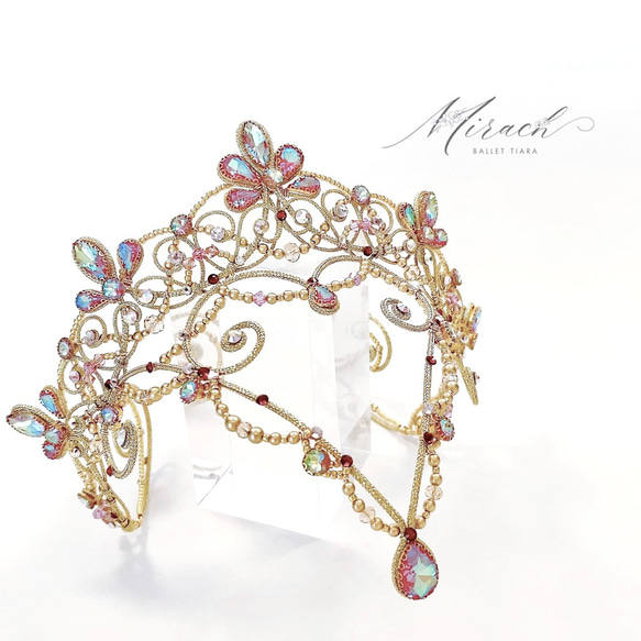 Yuu　バレエ頭飾り 前飾り付コード&ビーズのカチューシャ型バレエティアラ（海賊