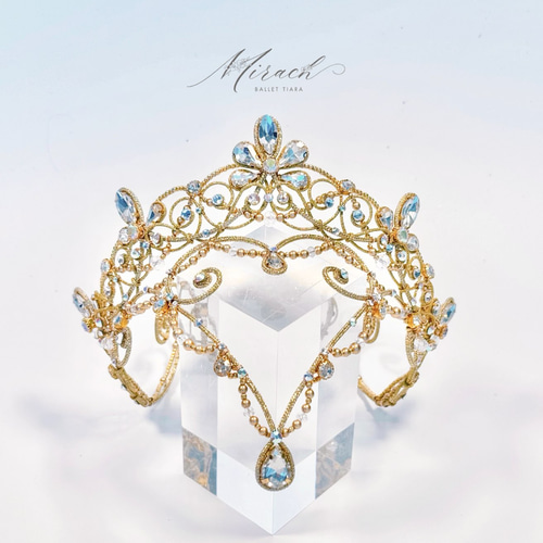 前飾り付コード&ビーズのカチューシャ型バレエティアラ（海賊