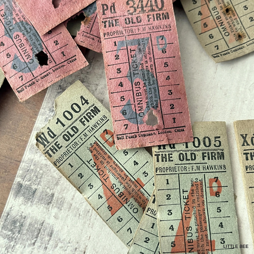 イギリスのバスチケット12冊セット 海外紙モノ ジャンクジャーナル素材