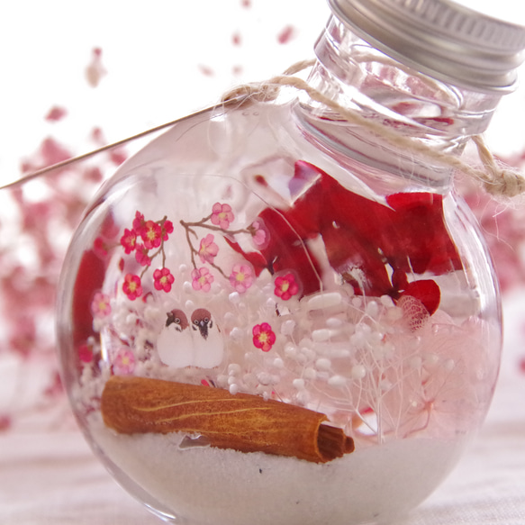 【新作！選べるどうぶつ 】シアワセの瓶ヅメ～梅の香りの木の下で　早春の梅の香り降り注ぐ、動物たちの可愛らしい春景色 8枚目の画像