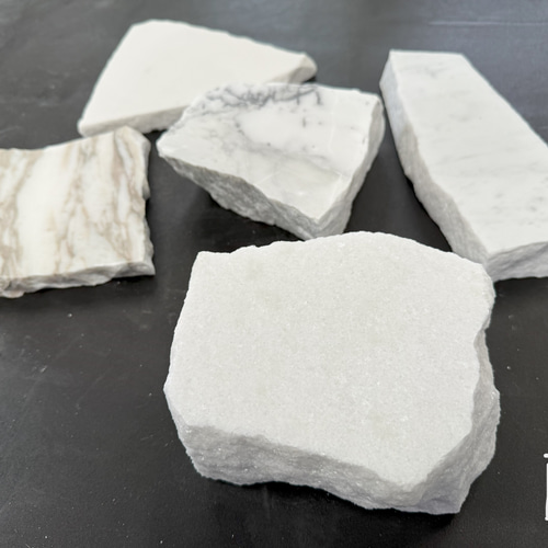 天然白大理石ブロック・プレート○5点セット○アクセサリー