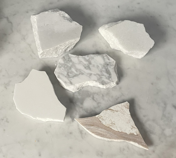 天然白大理石　ディスプレイ用　５点セット 6枚目の画像
