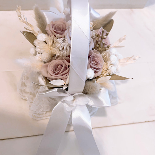 ❤️SALE❤️ウェディングレース編みバスケットアレンジ その他