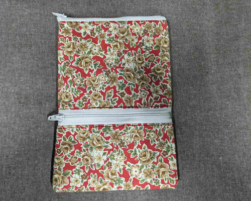 ハンドメイド】花柄 布製 コインスルー財布 ② 長財布 たいよう