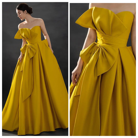 【カラー変更可】ウエディングドレス カラードレス ハートカット　ビスチェ Aラインドレス  二次会（WD242100） 1枚目の画像