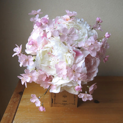 桜のクラッチブーケ♪ブートニア付き♪生花みたいに綺麗な造花です♪高品質なのに安い 2枚目の画像