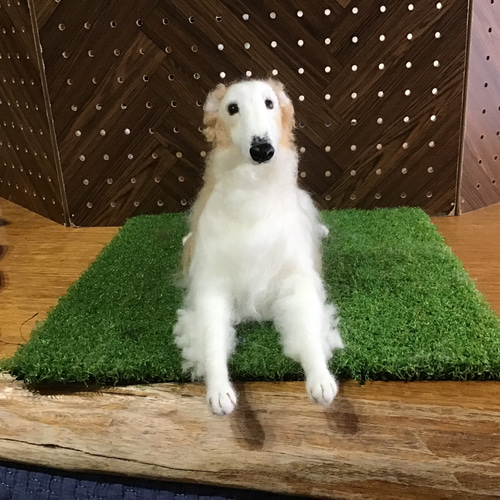 ボルゾイ(リラックスポーズ) 羊毛フェルト コーギー大好きママ ボルゾイ(リラックスポーズ) 羊毛フェルト コーギー大好きママ