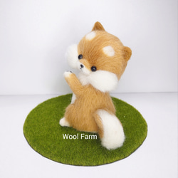 振り向き柴犬　～Wool Farm～　羊毛フェルト 2枚目の画像