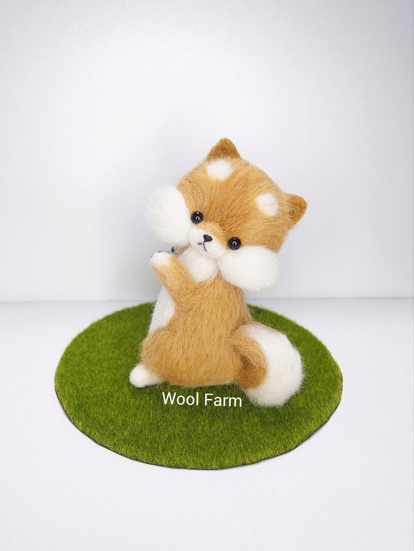 振り向き柴犬　～Wool Farm～　羊毛フェルト 1枚目の画像