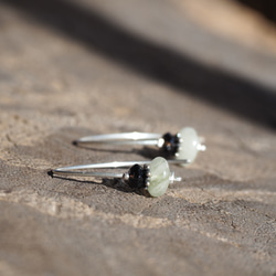 -Libyan grass・Black tourmaline- marquise pierce 2枚目の画像