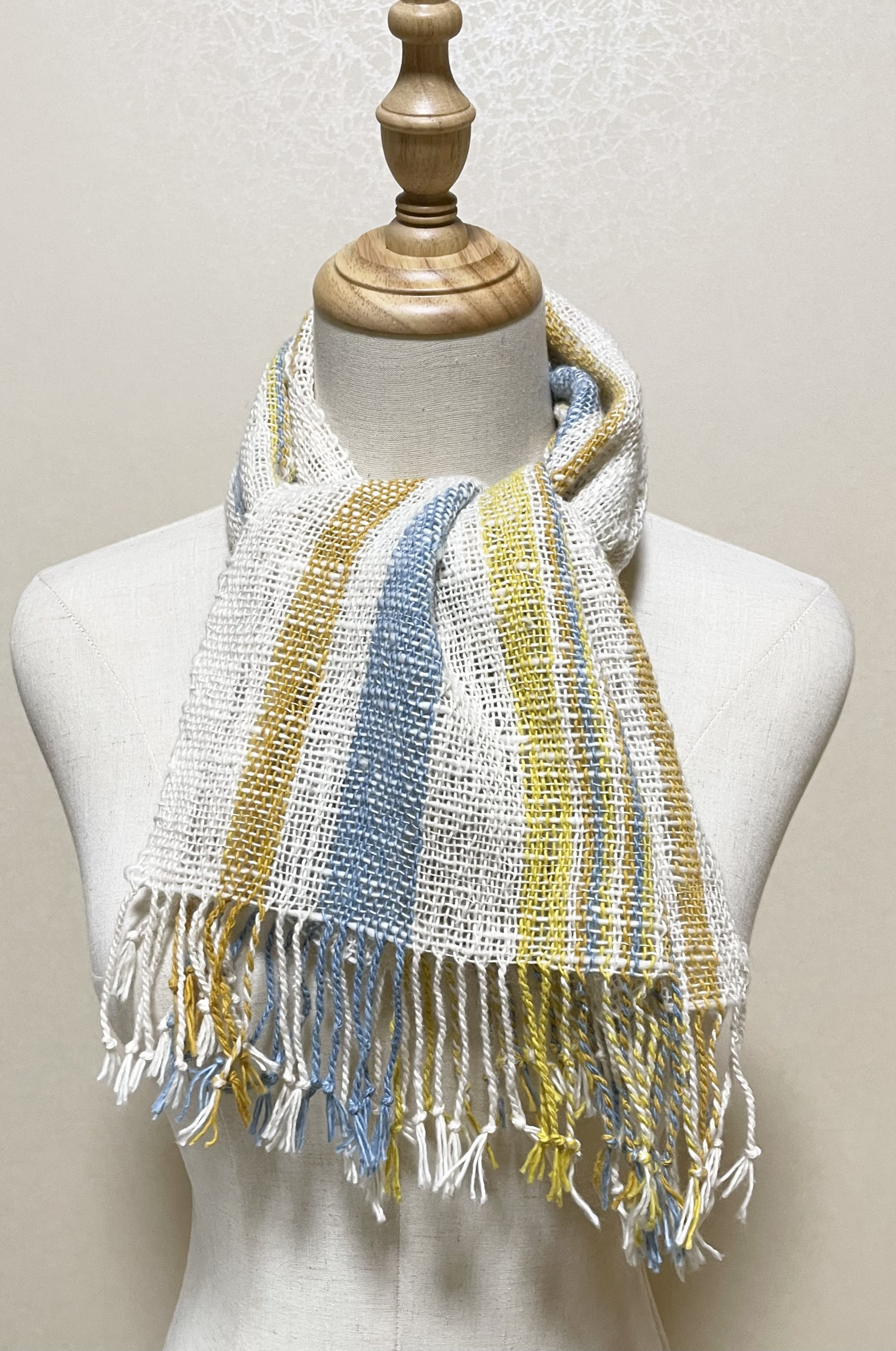 草木染、手紡ぎコットンプチマフラー