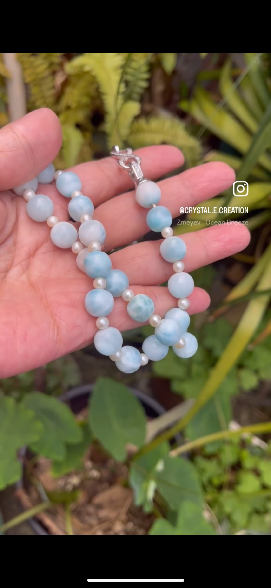 ラリマパールネックレス_Crystal E. Creation