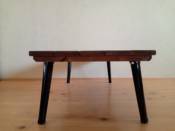 【おの　様専用】折りたたみローテーブル/アンティークテーブル/100cm/ウォルナット色 5枚目の画像