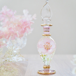 春色グラス　桜　ミモザ　Mサイズ2本セット　フラワーアートグラス ハーバリウム 手の中で楽しむお花　 8枚目の画像