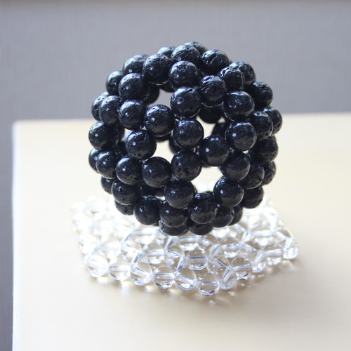 受注製作】フラーレン 8mm 世界遺産・富士山溶岩 その他アクセサリー