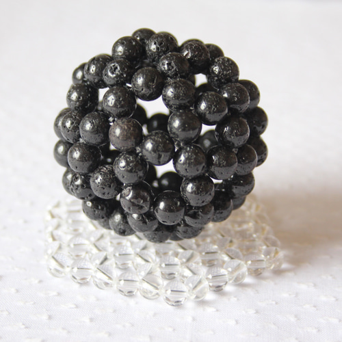 受注製作】フラーレン 8mm 世界遺産・富士山溶岩 その他アクセサリー