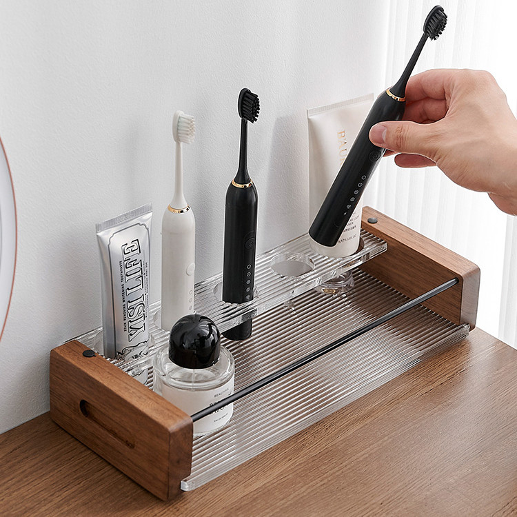 モダンな歯ブラシスタンド 木製 手作業で磨かれ 6,440円