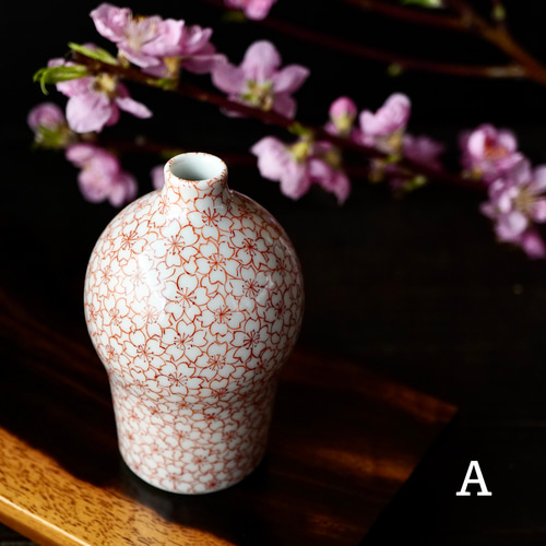 春の鶴首　一輪挿し　【手仕事 民藝　和　陶器　桜】 春の鶴首 一輪挿し 【手仕事 民藝 和 陶器 桜】 | iichi 日々の暮らし