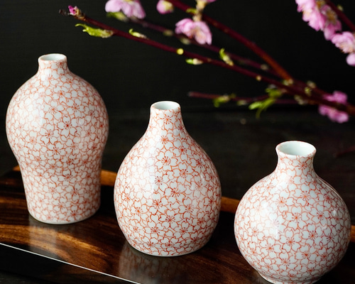 春の鶴首　一輪挿し　【手仕事 民藝　和　陶器　桜】 春の鶴首 一輪挿し 【手仕事 民藝 和 陶器 桜】 | iichi 日々の