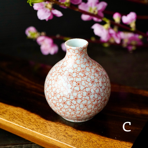赤桜詰め一輪挿し 選べる3種類(A)or(B)or(C)一点もの A 赤桜詰め一輪挿し 選べる3種類(A)or(B)or(C)一点もの A