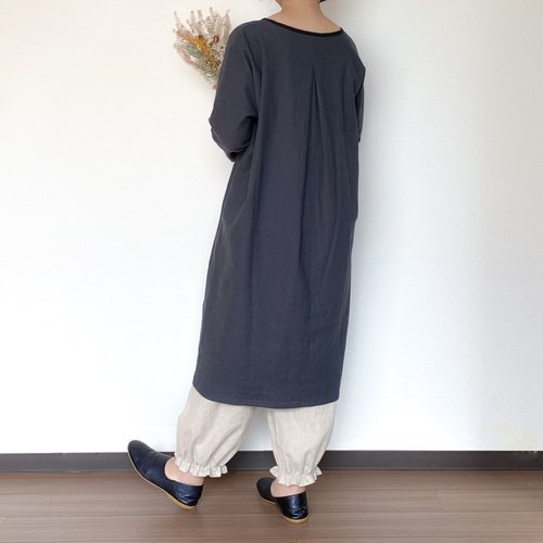 jujudhau ギャザーパンツ　リネン生地 リネンレーヨンワイドギャザーパンツ（その他パンツ）｜かぐれ