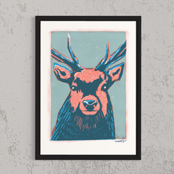 ✡️特選【原画一点物】イラストアート（額付） 1点もの アクリル原画 / 18cmx18cm 入道雲が美しい 絵画 ヤスユキ ウノ