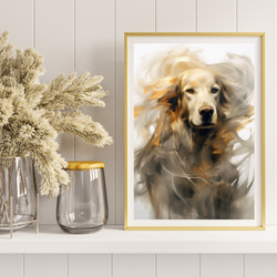 【KENSHIN (犬神) - ゴールデンレトリバー犬 No.1】風水画 アートポスター 犬の絵 犬の絵画 犬のイラスト 8枚目の画像