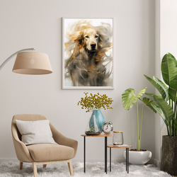 【KENSHIN (犬神) - ゴールデンレトリバー犬 No.1】風水画 アートポスター 犬の絵 犬の絵画 犬のイラスト 7枚目の画像