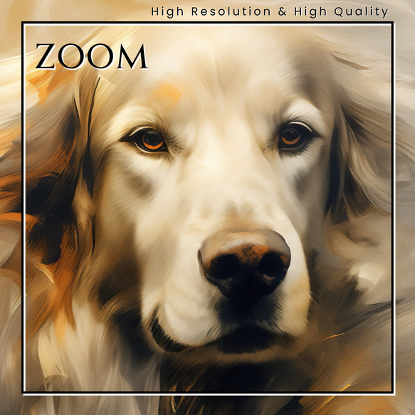 【KENSHIN (犬神) - ゴールデンレトリバー犬 No.1】風水画 アートポスター 犬の絵 犬の絵画 犬のイラスト 3枚目の画像