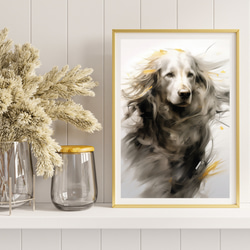 【KENSHIN (犬神) - ゴールデンレトリバー犬 No.2】風水画 アートポスター 犬の絵 犬の絵画 犬のイラスト 8枚目の画像