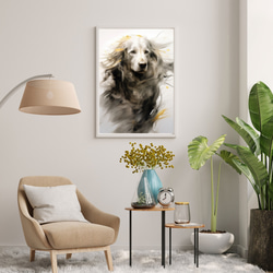 【KENSHIN (犬神) - ゴールデンレトリバー犬 No.2】風水画 アートポスター 犬の絵 犬の絵画 犬のイラスト 7枚目の画像