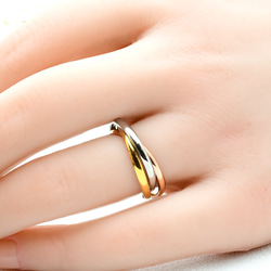 限定・訳あり】人気の3連トリニティリング サージカルステンレス