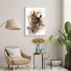 【KENSHIN (犬神) - ゴールデンレトリバー犬 No.4】風水画 アートポスター 犬の絵 犬の絵画 犬のイラスト 7枚目の画像