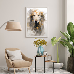 【KENSHIN (犬神) - ゴールデンレトリバー犬 No.5】風水画 アートポスター 犬の絵 犬の絵画 犬のイラスト 7枚目の画像