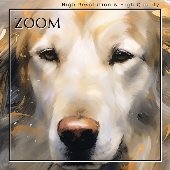 【KENSHIN (犬神) - ゴールデンレトリバー犬 No.5】風水画 アートポスター 犬の絵 犬の絵画 犬のイラスト 3枚目の画像