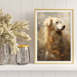 【KENSHIN (犬神) - ゴールデンレトリバー犬 No.6】風水画 アートポスター 犬の絵 犬の絵画 犬のイラスト 8枚目の画像