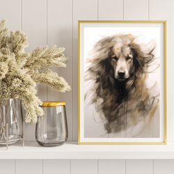 【KENSHIN (犬神) - ゴールデンレトリバー犬 No.7】風水画 アートポスター 犬の絵 犬の絵画 犬のイラスト 8枚目の画像